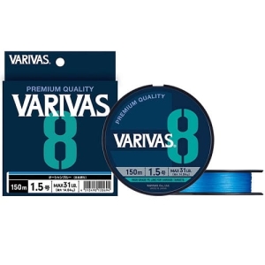 Plecionka Varivas8 PE #2.0 150m - 37lb - Niebieski