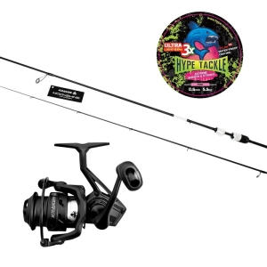 Zestaw Kraken Moonshine 2,16m 1-5g 2cz Spin + Kraken Black Pearl 2000 + Hype Tackle ULG 3X Pink 0,05mm 3,1kg