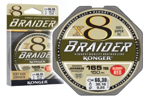 PLECIONKA BRAIDER X8 0,25mm 150m 30,1kg BLOODY RED