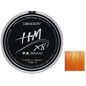 DRAGON HM X8 P.E.BRAID 0.22mm 26,50kg 135m pomarań